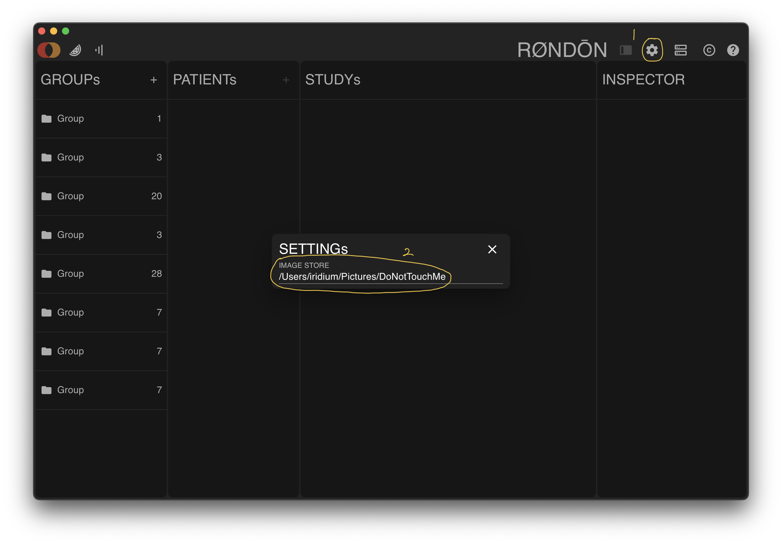 '设置数据库路径'